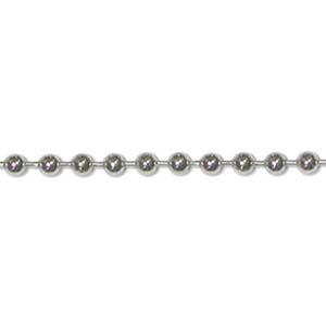Sterling Silver Chain Small 1.5mm Ball / Bead Chain per ft - 30cm
