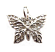 Sterling Silver Charm - 17x12mm Filigree Butterfly x1 