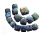 Shimmery Cushions - Ian Williams Handmade Artisan Glass Lampwork Set of 14 beads plus a 25x25mm Focal bead 