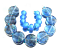 Dichroic - Goldstone ribbons - 22x8mm Coins - Ian Williams Artisan Glass Lampwork Beads 