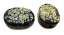 Raku on Black Oval Tab Ian Williams Handmade Artisan Glass Lampwork Beads - By the Bead 