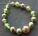 Green Aurae Lustre Spheres Set of 15 Graduated Artisan Glass Lampwork Beads - Ian Williams 