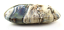 1.5" Silvered Marble Oval Lentil 38mm ~ Ian Williams Handmade Artisan Glass Lampwork Pendant Bead x1 