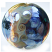 Swirled Mirrors Lentil 37mm ~ Ian Williams Handmade Artisan Glass Lampwork Pendant Bead x1 