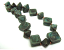 Copper Green Diamonds - Ian Williams Artisan Glass Lampwork Beads 