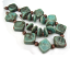 Copper Green Diamonds and Disks - Ian Williams Artisan Glass Lampwork Beads 