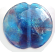 Blue & Purple Dichroic Lentil 37mm ~ Ian Williams Handmade Artisan Glass Lampwork Pendant Bead x1 