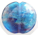 Blue & Purple Dichroic Lentil 37mm ~ Ian Williams Handmade Artisan Glass Lampwork Pendant Bead x1 