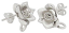 Thai Karen Hilltribe Silver Rose Earposts (bright) x1 pr 