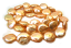 Freshwater Pearl Beads - Coins 10mm Golden Honey  strand