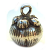 Thai Karen Hill Tribe Silver - 20x16mm Mangosteen Harmony Ball Bell Charm x1 