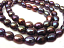 Freshwater Rice Pearl Beads 6x5mm 16" Strand - Peacock Black 