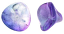 Czech Glass Three Petal Flower Beads 10x11mm Coated Ultraviolet x5 