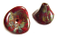 Czech Glass Three Petal Flower Beads 10x11mm Opaque Red Picasso x5 