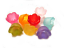 Lucite Style Flowers 9.5x6.5mm Tulip Frosted Acrylic Bead 13g Soup Mix Close up