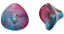 Czech Glass Three Petal Flower Beads 10x11mm Dual Coated Pink Blue x5 