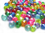 Acrylic Transparent 6x5.5mm Faceted Round Beads 12g (x125pc) AB Soup Mix close up