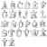 Pewter Soft Strike Alphabet Letter Z 3/4 inch Charm Example A-Z 