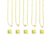 Personal Impressions, Square, 11mm, Gold Plated Necklace Kit - 5pc pack