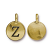 TierraCast Pewter Gold Plated Alphabet Charm, Letter Z 