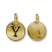 TierraCast Pewter Gold Plated Alphabet Charm, Letter Y