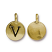 TierraCast Pewter Gold Plated Alphabet Charm, Letter V 