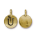 TierraCast Pewter Gold Plated Alphabet Charm, Letter U 