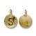 TierraCast Pewter Gold Plated Alphabet Charm, Letter S 