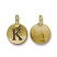 TierraCast Pewter Gold Plated Alphabet Charm, Letter K 