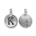 TierraCast Pewter Silver Plated Alphabet Charm, Letter K 