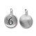 TierraCast Pewter Silver Plated Number Charm, 6 