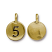 TierraCast Pewter Gold Plated Number Charm, 5 