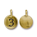 TierraCast Pewter Gold Plated Number Charm, 3 