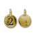 TierraCast Pewter Gold Plated Number Charm, 2 