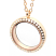 Stainless Steel 316l, Rose Gold Floating Living Locket, w/Crystals 30mm Magnetic Pendant, (& chain) large