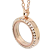 Stainless Steel 316l, Rose Gold Floating Living Locket, w/Crystals 30mm Magnetic Pendant, (& chain) angled