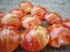 Red, Orange, Yellow Filigrana 18mm Lentil Handmade Artisan Glass Lampwork Beads - By the Bead, (Made to Order) 3