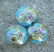 Opaque Turquoise Raku Swirl 18mm Lentil Handmade Artisan Glass Lampwork Beads - By the Bead, (Made to Order) 