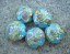 Opaque Turquoise Raku Swirl 18mm Lentil Handmade Artisan Glass Lampwork Beads - By the Bead, (Made to Order) 3