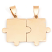 Stainless Steel 18kt GP Jigsaw Puzzle Pieces 38x26mm 16ga Stamping Blank x1 Matching Pair 