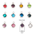 Stainless Steel Birthstone Cup Crystal Charms - 6mm, Full 12pc Set. Measure