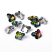 Faceted Austrian Crystal Glass Butterly Charm 12x15x7mm, Vitrail Silver Foil Backed, x pc