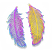 Stainless Steel Rainbow Feather Pendant 47x19x0.3mm x1pc