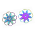 Stainless Steel Rainbow Filigree Flower Pendant 33x33x0.3mm x1pc