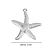 Stainless Steel Star Fish Charm Pendant, Silver, 22x20x1mm x1pc