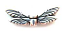 Silver tone Pewter Dragonfly Wing Bead