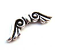 Silver tone Pewter Angel Wing Bead
