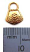 BALI Gold Vermeil 13.4mm Heart Handbag Purse Charm x1 