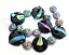 Dichroic Sash - Ian Williams Handmade Artisan Glass Lampwork Beads x6