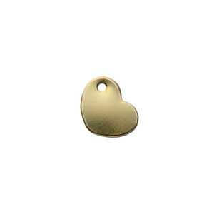 Gold Filled Heart Tag 8.2x6.3mm 28g Stamping Blank Charm x1